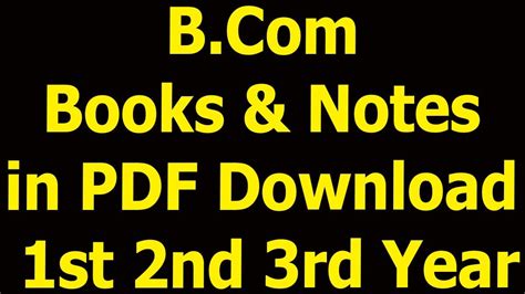 B.Com Books & Notes: Free Download PDF (1st, 2nd & 3rd Year) .